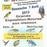 Grande Exposition-Bourse aux Oiseaux et poissons, La Milesse (72), dimanche 07 avril 2013