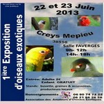 expo bourse aux oiseaux exotiques, à Creys Mépieu, les 22 et 23 juin 2013