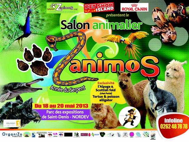Salon animalier " Zanimos " à Saint Denis (Réunion), du samedi 18 au lundi 20 mai 2013