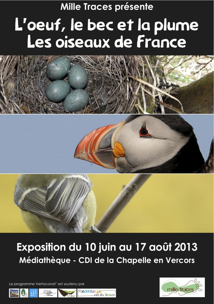 Exposition « L’œuf, le bec et la plume, les oiseaux de France » à la Chapelle en Vercors (26), du 10 juin au 17 août 2013
