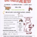 La Fête des Animaux à Beaulieu les Fontaines (60), samedi 10 et dimanche 11 août 2013
