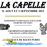 Exposition Nationale d’Aviculture à La Capelle (02), du samedi 31 août au dimanche 1 er septembre 2013