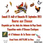 Bourse aux oiseaux à Bonneval (28), samedi 31 août et dimanche 01 er septembre 2013