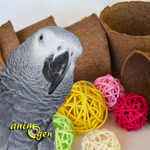 Jouet pour perroquet à fabriquer soi-même : mobile de cloches en carton et vigne