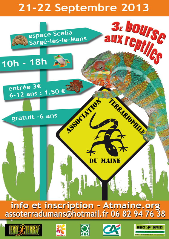 3 ème Bourse aux Reptiles à Sargé-lès-le Mans (72), du samedi 21 au dimanche 22 septembre 2013