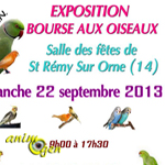 Exposition Bourse aux Oiseaux à Saint Rémy sur Orne (14), le dimanche 22 septembre 2013