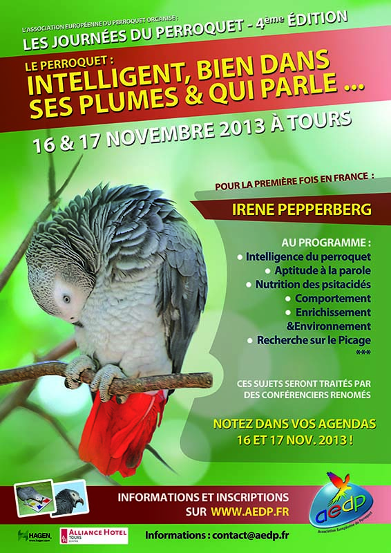 Les journées du perroquet (4 ème édition), Tours (37), du samedi 16 au dimanche 17 novembre 2013