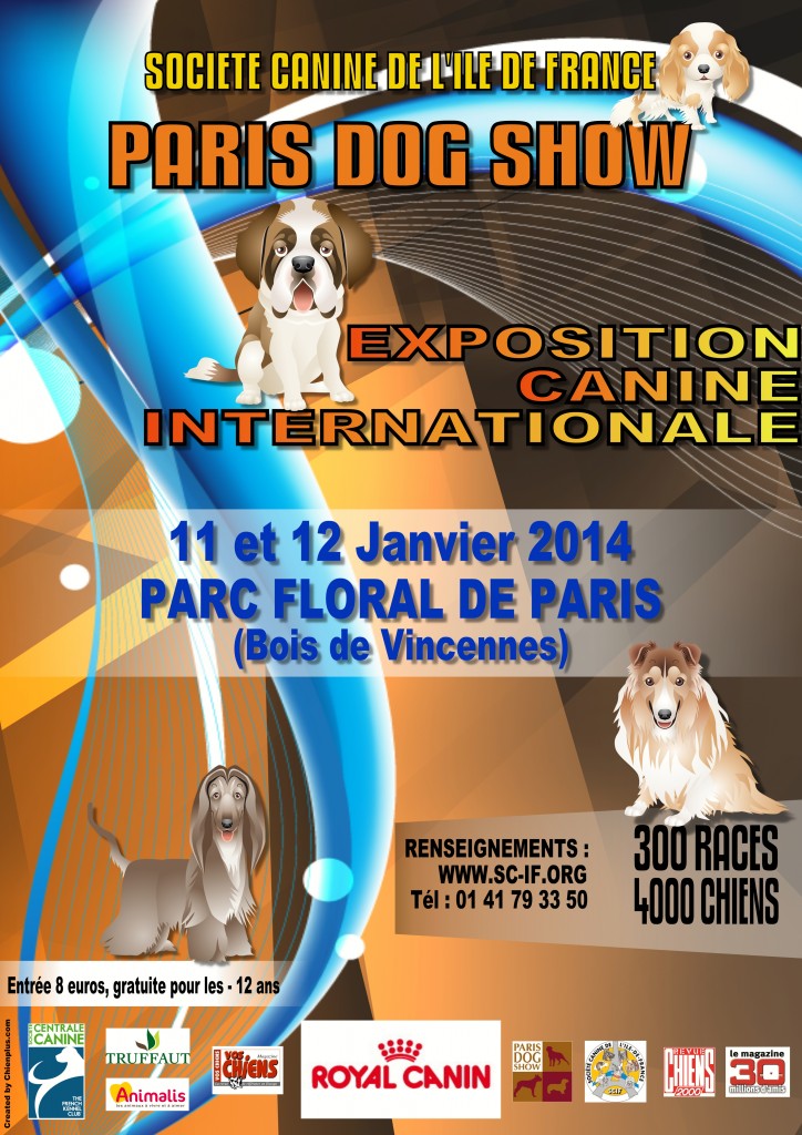 Exposition canine internationale "Paris Dog Show" à Vincennes (75), du samedi 11 au dimanche 12 Janvier 2014