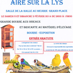 Grande bourse aux oiseaux à Aire sur la Lys (62), du samedi 08 au dimanche 09 février 2014