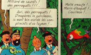 Le perroquet dans Tintin