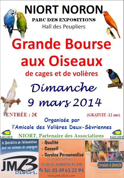 Bourse aux oiseaux à Niort-Noron (79), le dimanche 09 mars 2014