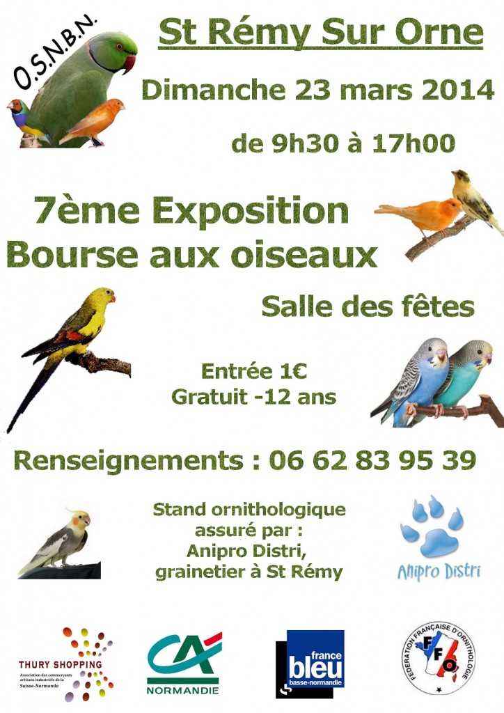 Bourse aux oiseaux à Saint Rémy sur Orne (14), le dimanche 23 mars 2014