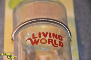 Abreuvoir en verre et son support de bois, pour lapins et rongeurs (Living World)