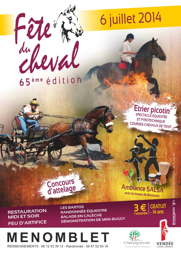 65 ème Fête du cheval à Menomblet (85), le dimanche 06 juillet 2014
