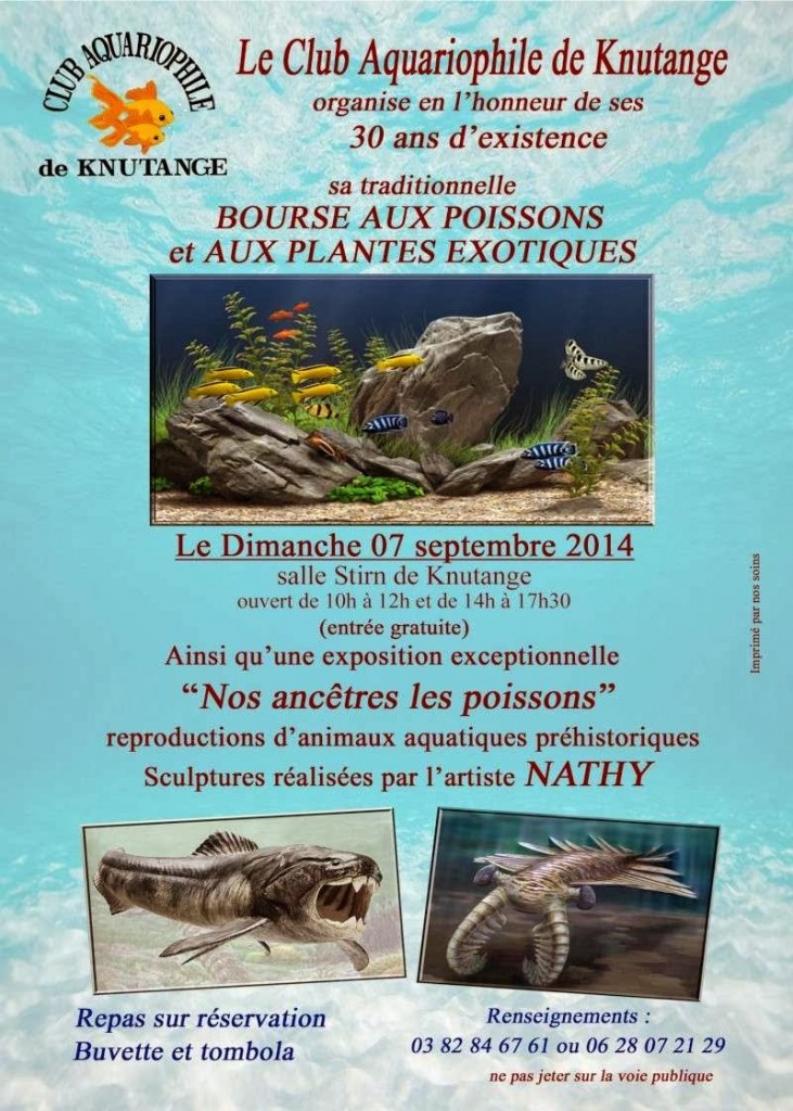 Bourse aux poissons et aux plantes exotiques à Knutange (57), le dimanche 07 septembre 2014