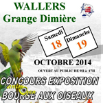 Concours Exposition Bourse aux Oiseaux à Wallers Arenberg (59), du samedi 18 au dimanche 19 octobre 2014