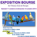 Exposition Bourse aux oiseaux à Riorges (42), du samedi 11 au dimanche 12 octobre 2014