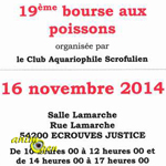 19 ème Bourse aux poissons à Ecrouves Justice (54), le dimanche 16 novembre 2014