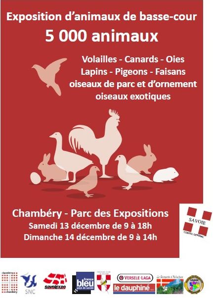Exposition « Les animaux de basse-cour » à Chambéry (73), du samedi 13 au dimanche 14 décembre 2014