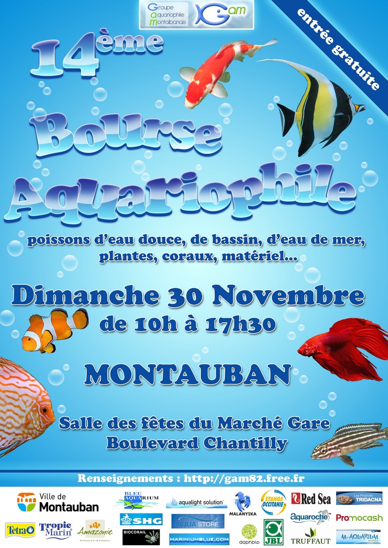 14 ème Bourse Aquariophile à Montauban (82), le dimanche 30 novembre 2014