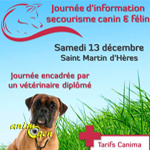 Journée d’information et de secourisme canin et félin à Saint Martin d’Hères (38), le samedi 13 décembre 2014