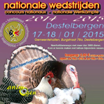Exposition avicole "Nationale wedstrijden" de Destelbergen (Belgique), du samedi 17 au dimanche 18 janvier 2015