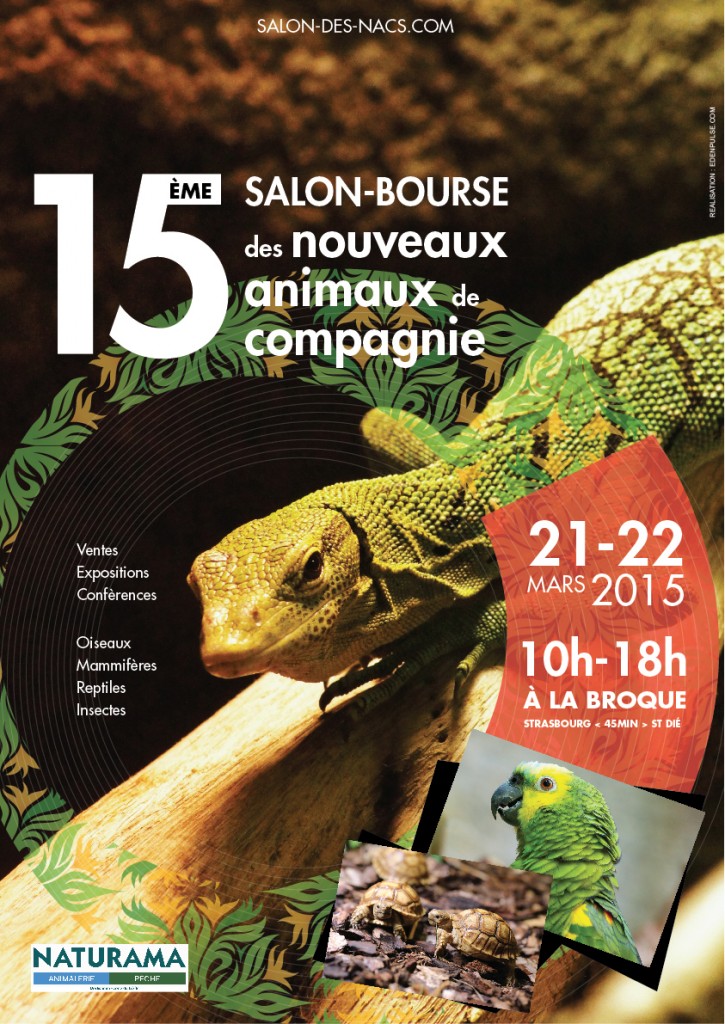 15 ème Salon des Nouveaux Animaux de Compagnie à la Broque (67), du samedi 21 au dimanche 22 mars 2015
