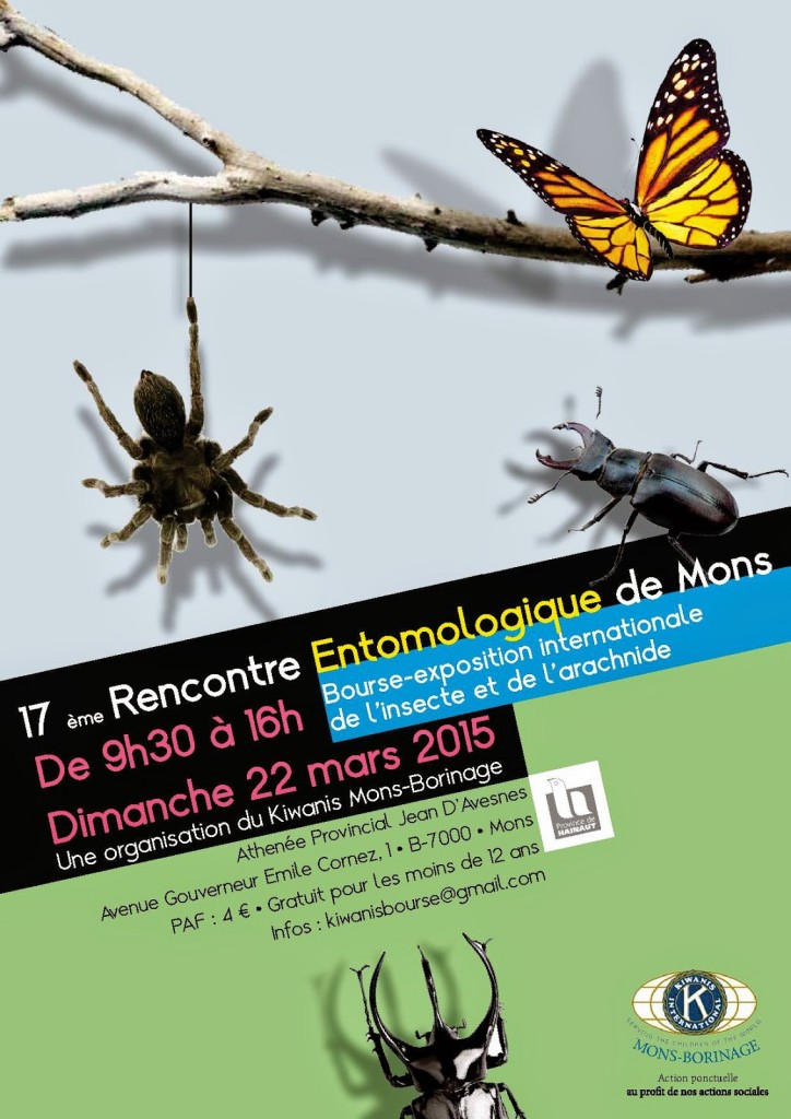 17 ème Rencontre entomologique à Mons (Belgique), le dimanche 22 mars 2015