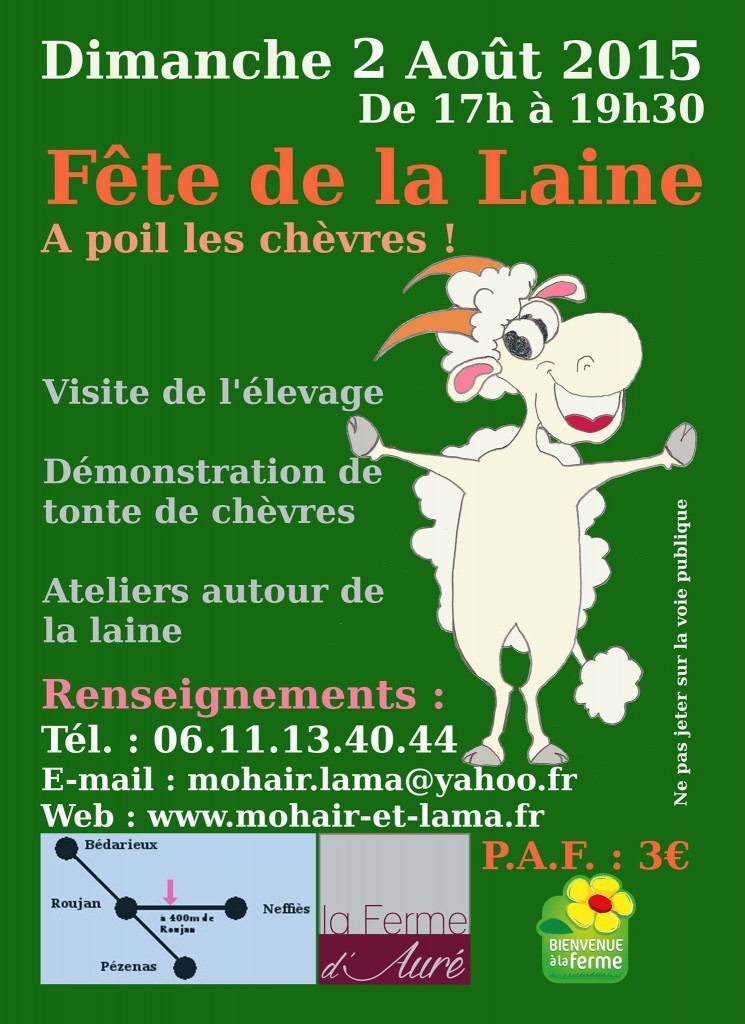 Fête de la laine à Roujan (34), le dimanche 02 août 2015