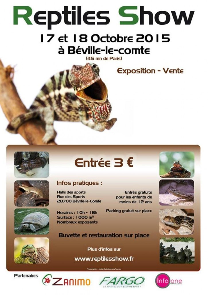 Reptiles Show à Béville le Comte (28), du samedi 17 au dimanche 18 octobre 2015