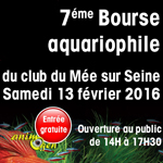 7 ème Bourse CAMAQUA eau douce et eau de mer au Mée sur Seine (77), le samedi 13 février 2016