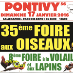 35 ème Foire aux oiseaux et 8 ème foire à la volaille et aux lapins à Pontivy (56), le dimanche 17 janvier 2016