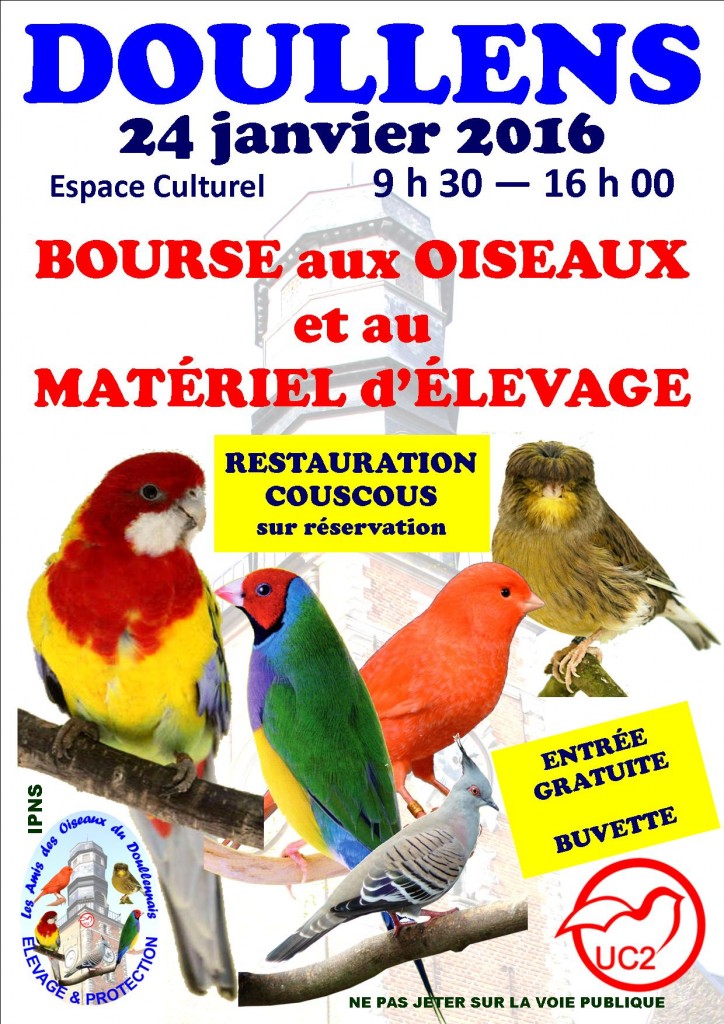 Bourse aux oiseaux à Doullens (80), le dimanche 24 janvier 2016