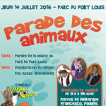 Parade des animaux à Coudekerque Branche (59), le jeudi 14 juillet 2016
