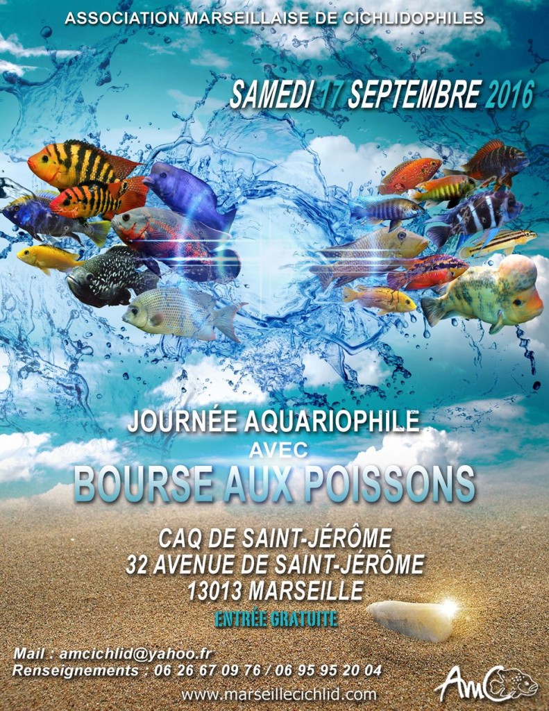 Journée aquariophile avec Bourse aux poissons à Marseille (13), le samedi 17 septembre 2016
