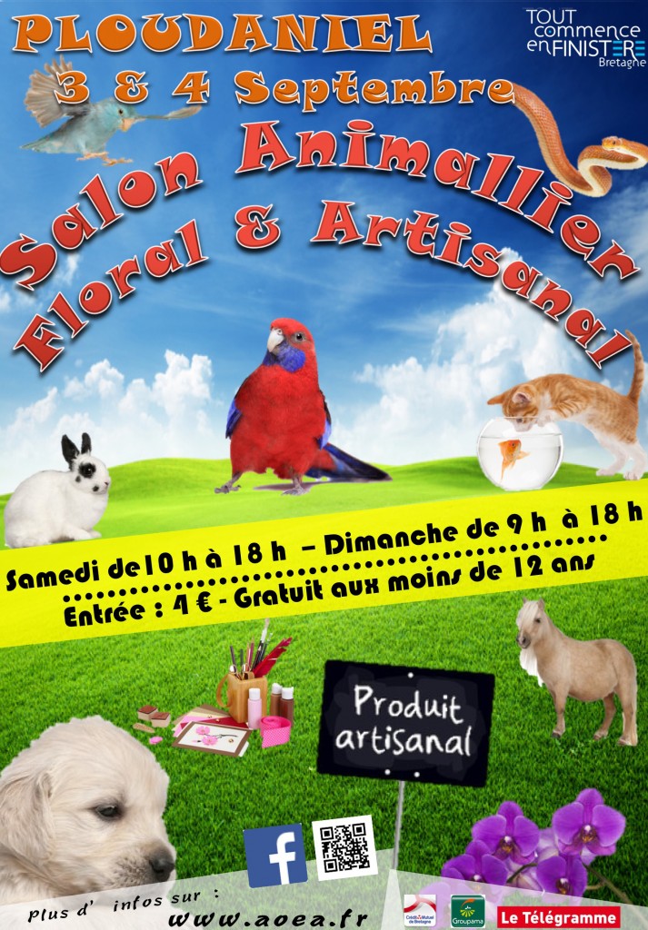 18 ème Salon animalier, floral et artisanal à Ploudaniel (29), du samedi 03 au dimanche 04 septembre 2016