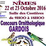 1 er Concours ornithologique Gardois à Nîmes (30), du samedi 22 au dimanche 23 octobre 2016