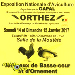 Exposition Nationale d’Aviculture à Orthez (64), du samedi 14 au dimanche 15 janvier 2017