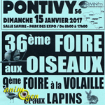 36 ème Foire aux oiseaux et 9 ème foire à la volaille et aux lapins à Pontivy (56), le dimanche 15 janvier 2017