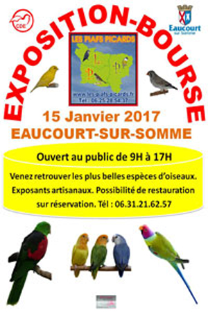 Exposition-Bourse aux oiseaux à Eaucourt sur Somme (80), le dimanche 15 janvier 2017