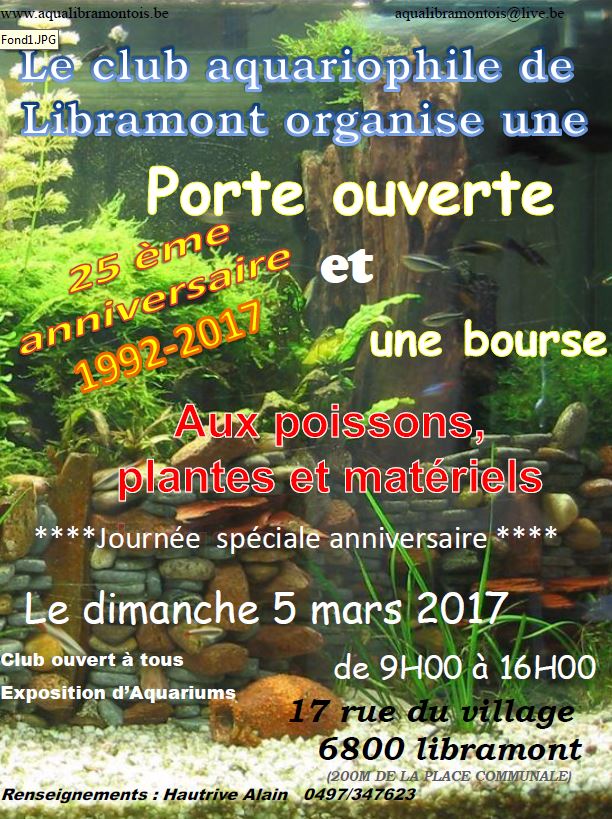 Bourse aux Poissons, Plantes et Matériels à Libramont (Belgique), le dimanche 05 mars 2017