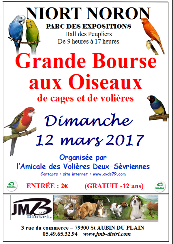 Bourse aux oiseaux à Niort-Noron (79), le dimanche 12 mars 2017