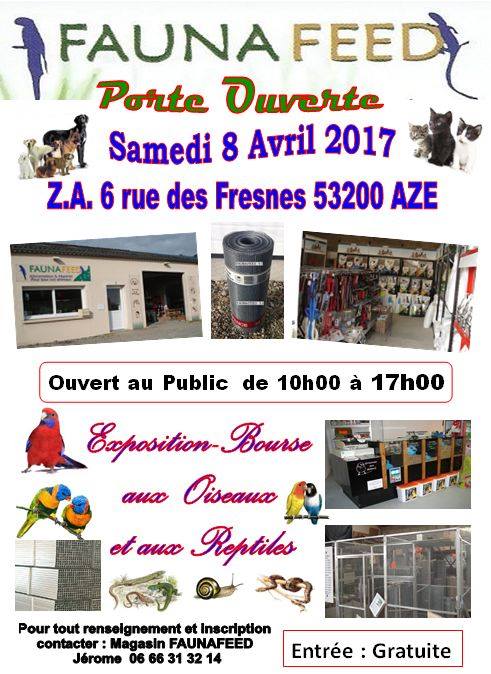 3 ème Bourse aux oiseaux et reptiles à Azé (53), le samedi 08 avril 2017