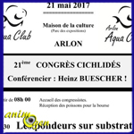 21 ème Congrès Cichlidés et 2 ème Bourse Terrario à Arlon (Belgique), le dimanche 21 mai 2017